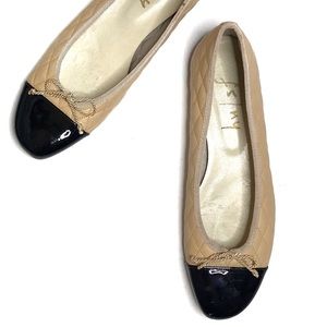 FSNY French Sole New York Nude Quilted Ballet Flat